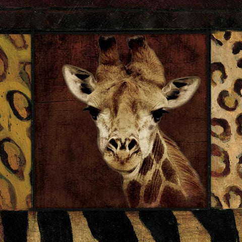 Giraffe No Circles White Modern Wood Framed Art Print by Grey, Jace