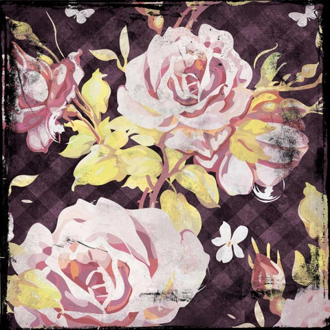 Flower pattern1 Gold Ornate Wood Framed Art Print with Double Matting by Grey, Jace