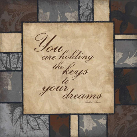 keys to your dreams White Modern Wood Framed Art Print with Double Matting by Grey, Jace