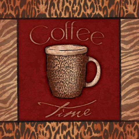 Coffee time Black Ornate Wood Framed Art Print with Double Matting by Grey, Jace