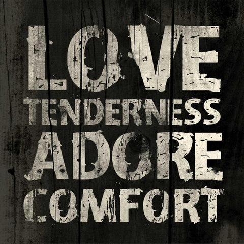 Love Black Modern Wood Framed Art Print with Double Matting by Grey, Jace