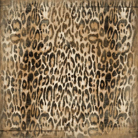 leopard Gold Ornate Wood Framed Art Print with Double Matting by Grey, Jace