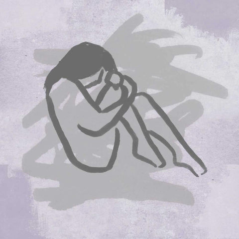 Nude 2 White Modern Wood Framed Art Print with Double Matting by Grey, Jace