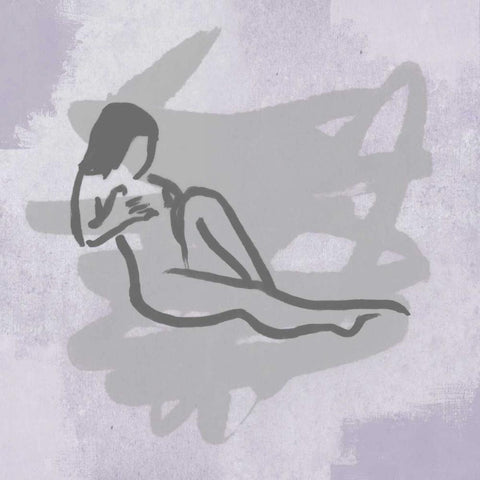 Nude 3 White Modern Wood Framed Art Print by Grey, Jace