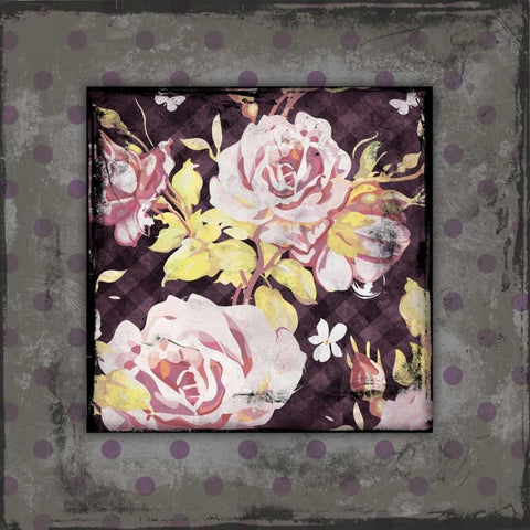 Flower Patch Bordered Mate Black Modern Wood Framed Art Print with Double Matting by Grey, Jace