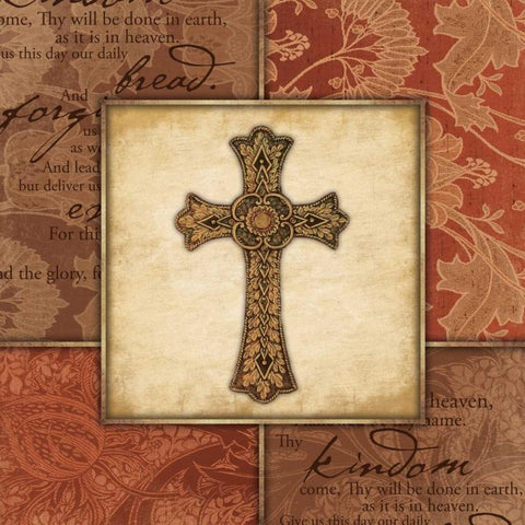 Cross Bordered Mate White Modern Wood Framed Art Print by Grey, Jace