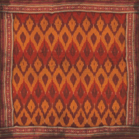 IKAT Gold Ornate Wood Framed Art Print with Double Matting by Grey, Jace