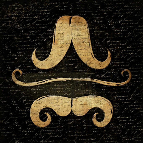 Stache Black 2 Black Ornate Wood Framed Art Print with Double Matting by Grey, Jace