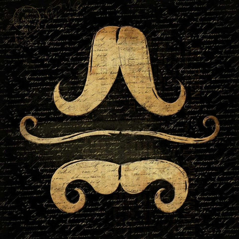 Stache Black 2 Gold Ornate Wood Framed Art Print with Double Matting by Grey, Jace