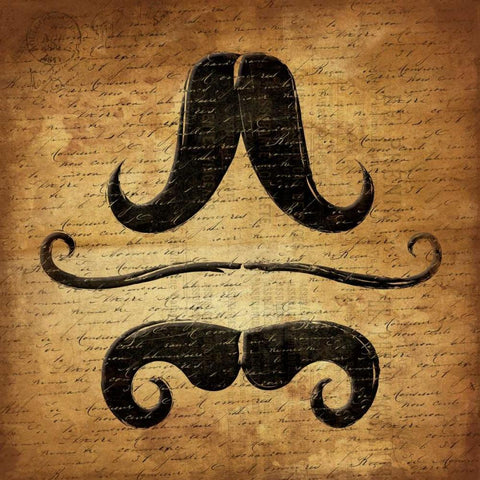 Stache Gold 2 White Modern Wood Framed Art Print by Grey, Jace