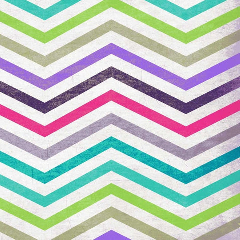 Glow ZigZag White Modern Wood Framed Art Print with Double Matting by Grey, Jace