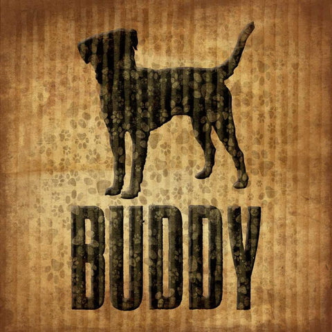 Buddy Black Modern Wood Framed Art Print by Grey, Jace