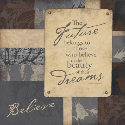 Believe White Modern Wood Framed Art Print with Double Matting by Grey, Jace