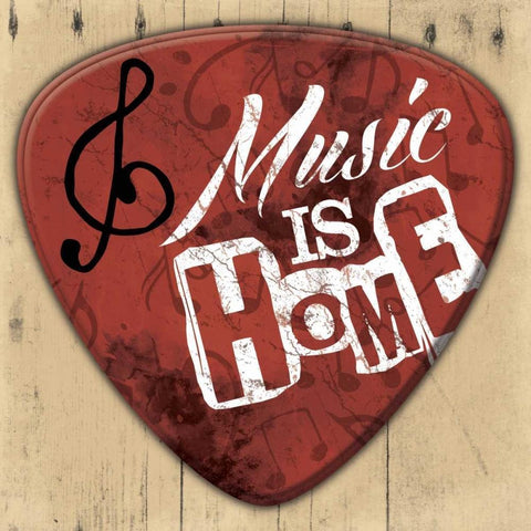 Music Is Home Black Modern Wood Framed Art Print with Double Matting by Grey, Jace