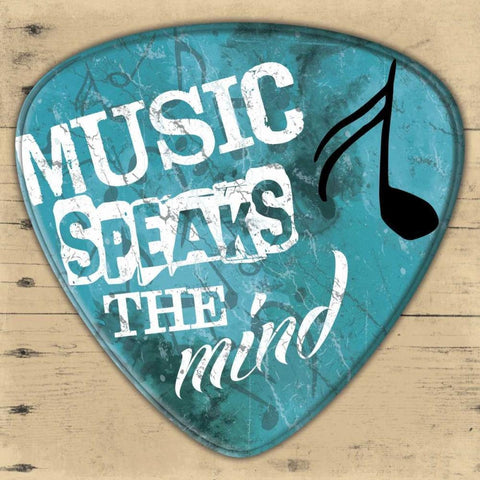 Music Ppeaks The Mind Black Modern Wood Framed Art Print with Double Matting by Grey, Jace