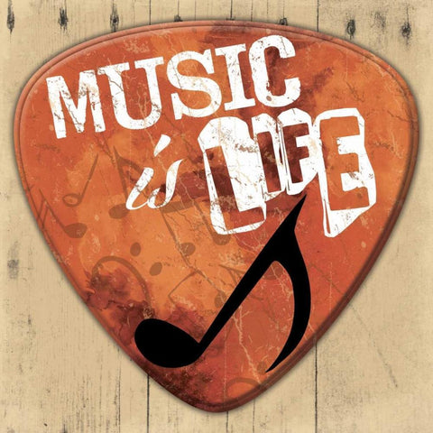 Music Is Life White Modern Wood Framed Art Print by Grey, Jace