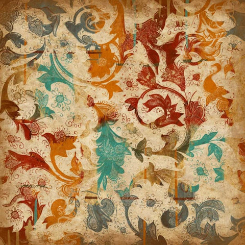 Abstract Florals 2 White Modern Wood Framed Art Print with Double Matting by Grey, Jace