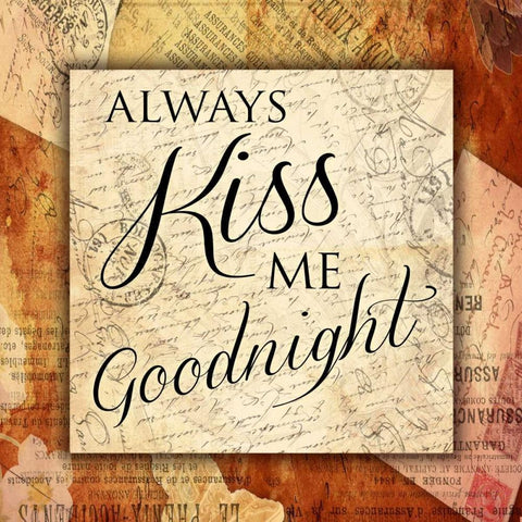 Kiss Me Goodnight White Modern Wood Framed Art Print by Grey, Jace