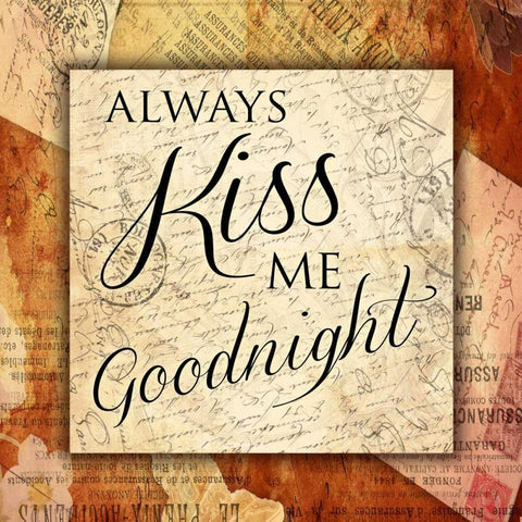 Kiss Me Goodnight Black Ornate Wood Framed Art Print with Double Matting by Grey, Jace