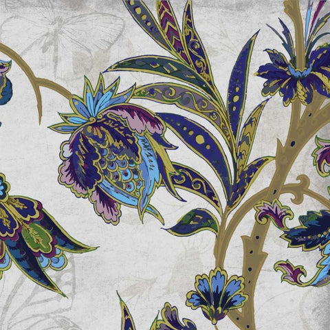 Floral Pattern Mate Black Ornate Wood Framed Art Print with Double Matting by Grey, Jace