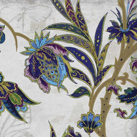 Floral Pattern Mate Gold Ornate Wood Framed Art Print with Double Matting by Grey, Jace