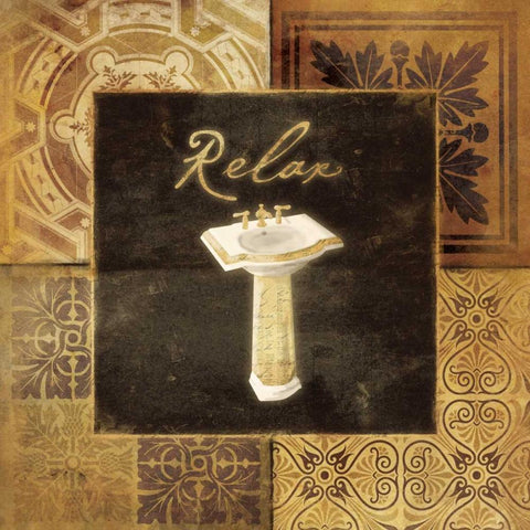 Gold Pattern Sink Black Modern Wood Framed Art Print by Grey, Jace