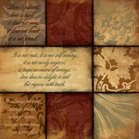 Patchwork Inspirational Black Ornate Wood Framed Art Print with Double Matting by Grey, Jace