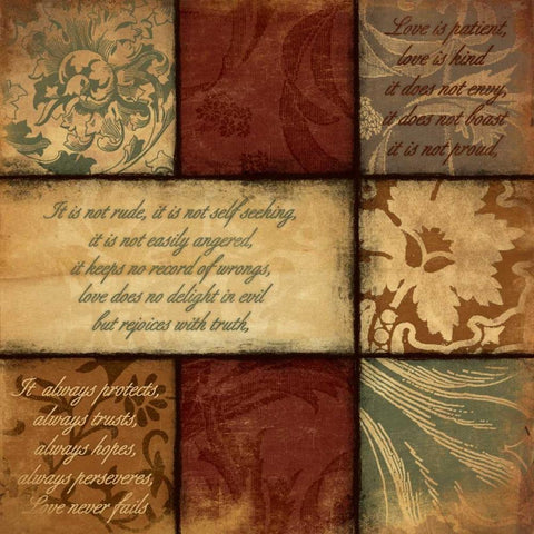 Patchwork Inspirational Gold Ornate Wood Framed Art Print with Double Matting by Grey, Jace