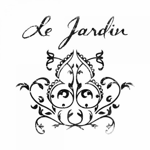 Le Jardin 1 Gold Ornate Wood Framed Art Print with Double Matting by Grey, Jace