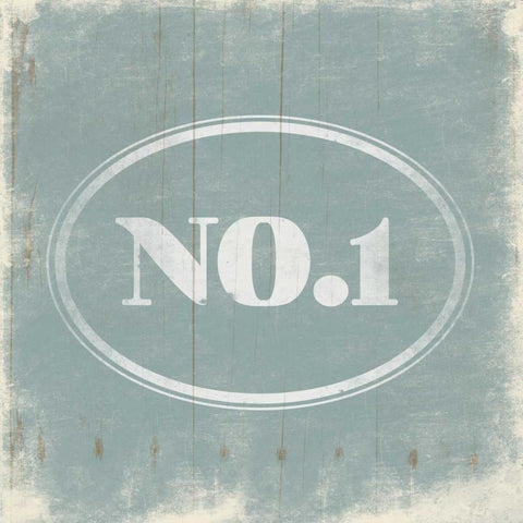 NO1 Blue White Modern Wood Framed Art Print by Grey, Jace