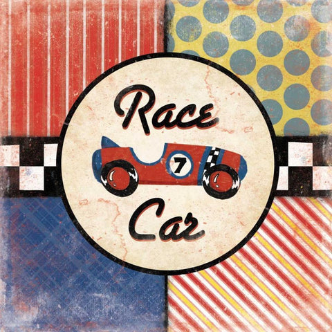 Race Car Black Modern Wood Framed Art Print by Grey, Jace