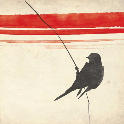 Simple Bird White Modern Wood Framed Art Print by Grey, Jace