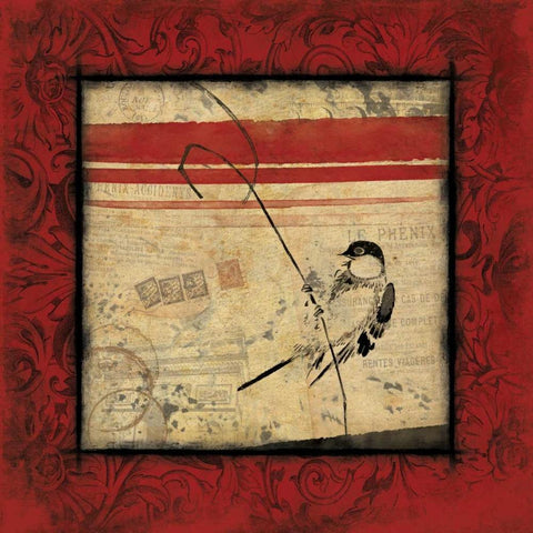 Le Bird 1 White Modern Wood Framed Art Print by Grey, Jace