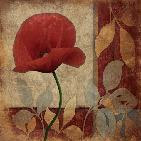Poppie Patch Mate White Modern Wood Framed Art Print by Grey, Jace