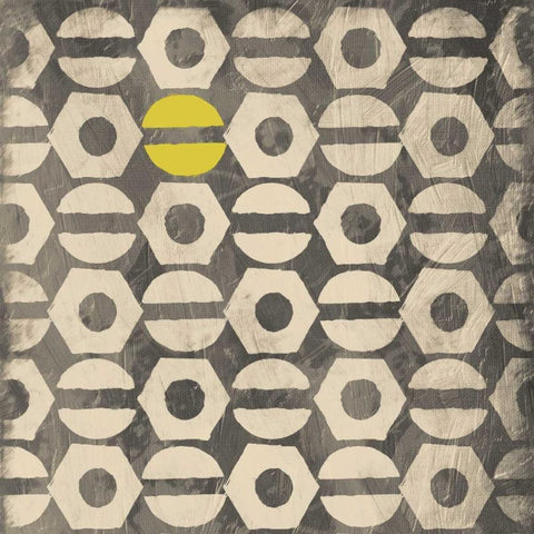 Pattern Yellow gray Black Modern Wood Framed Art Print by Grey, Jace