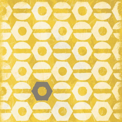 Pattern gray yellow White Modern Wood Framed Art Print with Double Matting by Grey, Jace