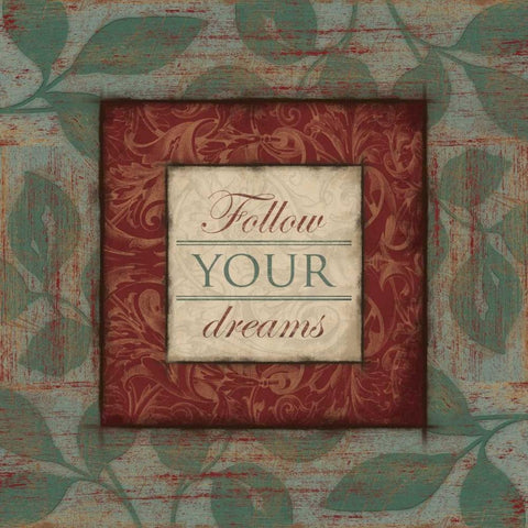 Follow Your Dreams Black Modern Wood Framed Art Print by Grey, Jace