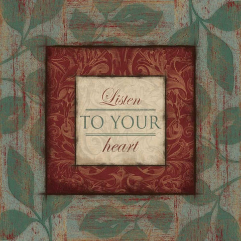 Listen to Your Heart Gold Ornate Wood Framed Art Print with Double Matting by Grey, Jace