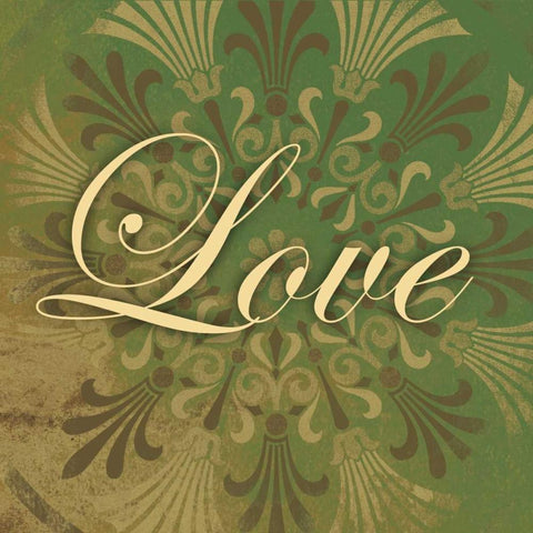 Love Gold Ornate Wood Framed Art Print with Double Matting by Grey, Jace