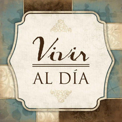 Vivir Al Dia Black Ornate Wood Framed Art Print with Double Matting by Grey, Jace