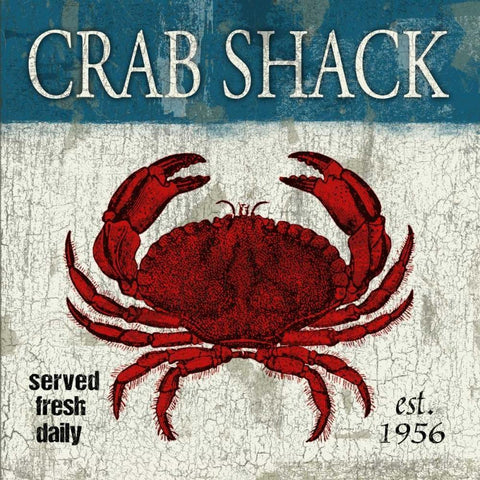 Crab RWB White Modern Wood Framed Art Print by Grey, Jace