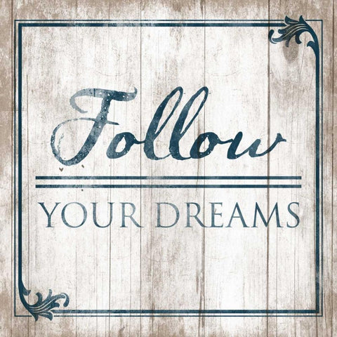 Follow Black Modern Wood Framed Art Print by Grey, Jace