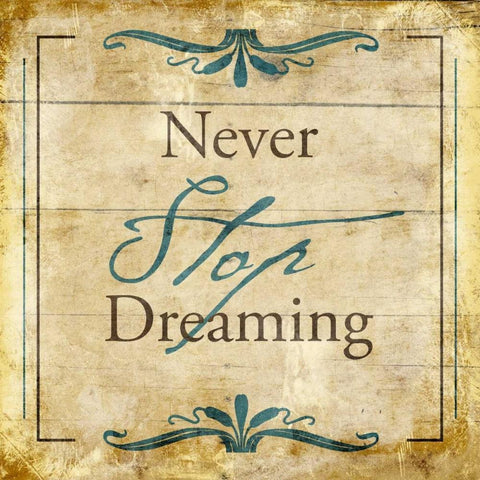 Never stop dreaming Black Modern Wood Framed Art Print by Grey, Jace