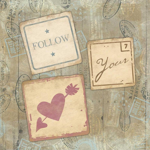 Heart Black Ornate Wood Framed Art Print with Double Matting by Grey, Jace