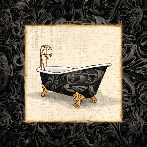 Black Bath 3 Black Modern Wood Framed Art Print with Double Matting by Grey, Jace
