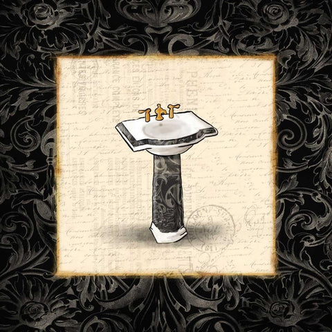 Black Sink 2 Black Modern Wood Framed Art Print with Double Matting by Grey, Jace