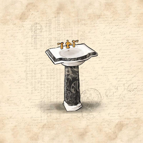 Black Sink 2 Black Modern Wood Framed Art Print by Grey, Jace