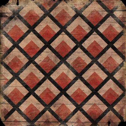 Red pattern Black Ornate Wood Framed Art Print with Double Matting by Grey, Jace