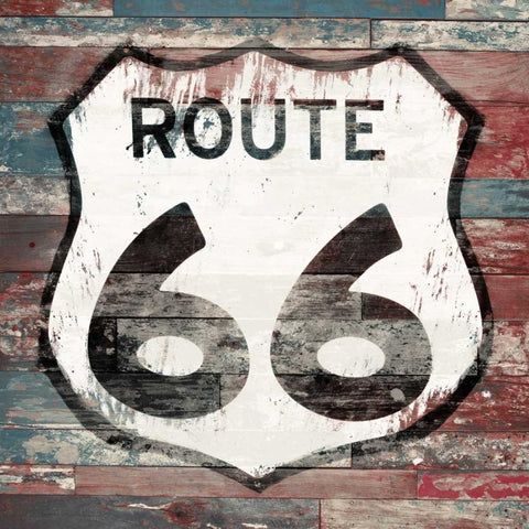 Route 66 sign 1 Gold Ornate Wood Framed Art Print with Double Matting by Grey, Jace