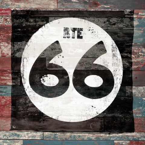 Route 66 sign 2 White Modern Wood Framed Art Print by Grey, Jace